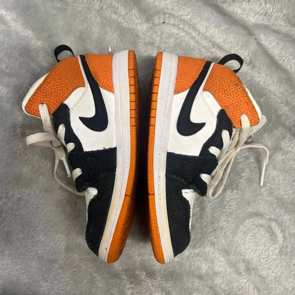 Nike Air Jordan 1 Mid SE Toddler Shoes‎ DQ8391 100 Orange Floral Embroidered